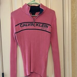 Calvin Klein Pink Ribbed Sweater
